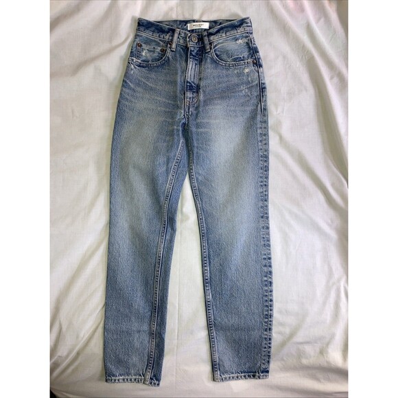 Moussy Vintage Jeans Howa Womens Size 23 Light Wash Japan Tapered Leg Hi Waist - Picture 2 of 10
